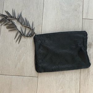 Barney’s NY Black Metal Mesh Clutch Wristlet with Spikes- limited edition.